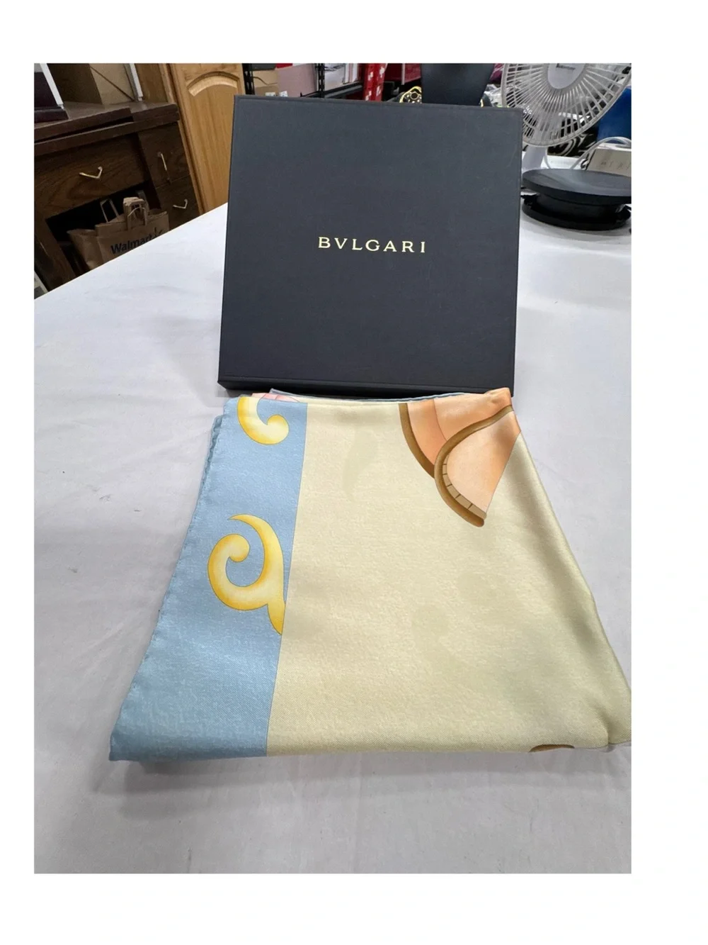 Bvlgari Silk Scarf in box 35” x 35”